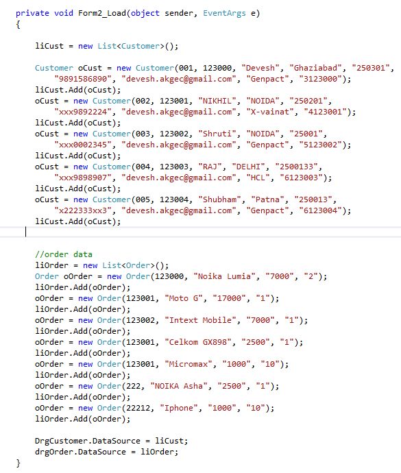 Adding data to lists Add Code to Form load